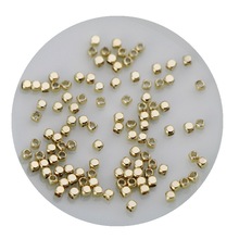 銅電鍍14K金保色圓角小方塊隔珠自制diy手工串珠手鏈耳環飾品配件