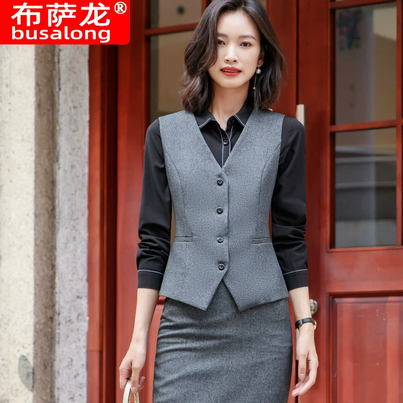 Лидер продаж, Модный Универсальный женский жилет в Корейском стиле, официальная профессиональная рабочая одежда больших размеров, весна, лето, осень и зима Four Seasons