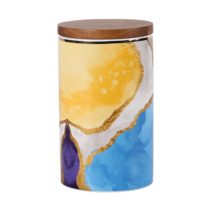 Estilo nórdico simple tarro de almacenamiento de cerámica multi-grano sellado tarro decoración Decoración Cocina hogar grande ins té tarro
