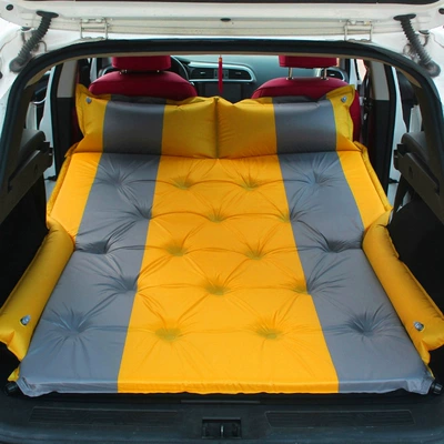 Vehicle-mounted inflatable bed suv Trunk Travel Bed - a-orange-gray-point-upgrade-wing