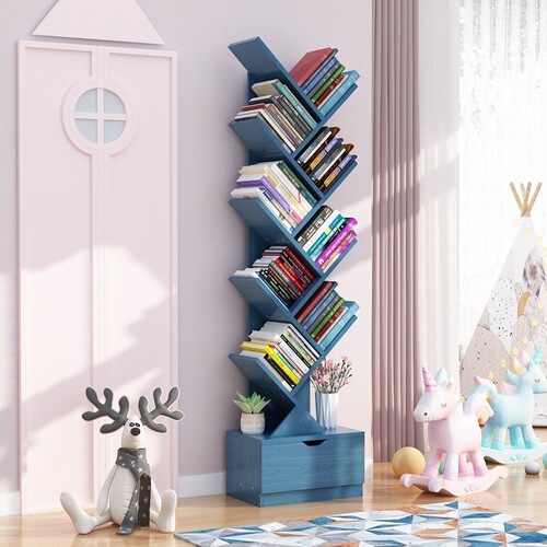 Floor-standing bookshelf household simple small bookcase simple economical student tree-shaped shelf living room