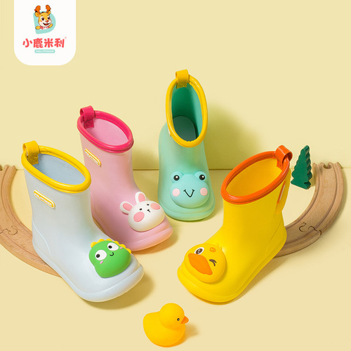 Children's rain boots new cartoon non-slip boys outdoor cute kindergarten baby rain boots little yellow duck children's rain boots