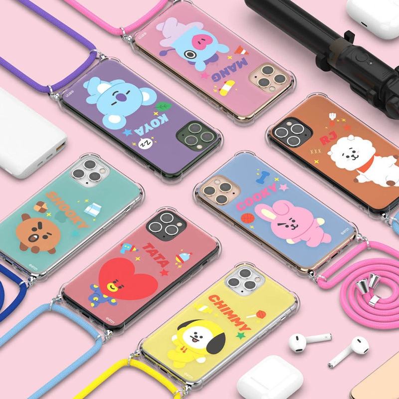 BT21 Bulletproof Youth League Soft Rubber Crossover Four Corner Anti-drop Ultra-thin Protective Cover for iphone11pro Huawei