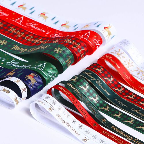 Christmas ribbon diy gift wrapping ribbon Christmas gift wrapping ribbon decoration ribbon handmade ribbon cake Christmas ribbon