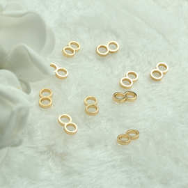 14k包金8字闭口连接隔片 diy手工饰品配件 金色自制手链编绳材料