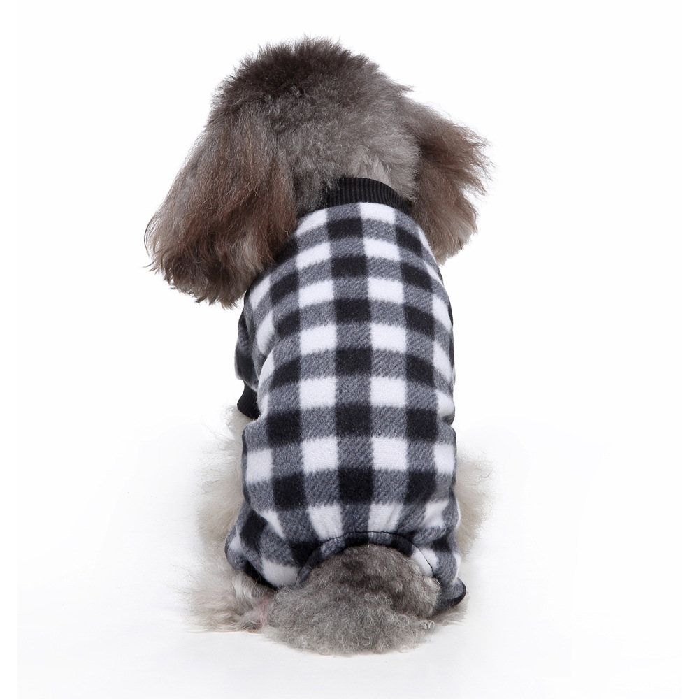 Suministros para mascotas transfronterizos ropa para mascotas leopardo estampado Polka Dot homewear para perros pequeños y medianos invierno felpa casual pijamas para perros