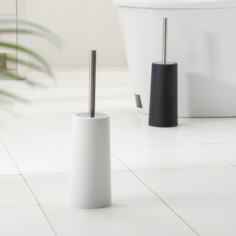 New Bathroom Toilet Brush with Thickened Brush Handle, Stainless Steel Cleaning Brush with Base, Plastic Cleaning Brush Set Wholesale