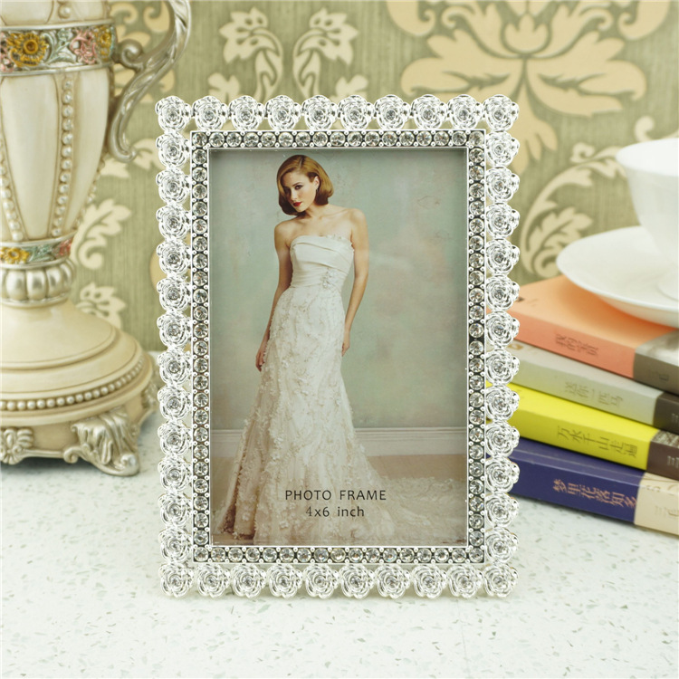 [2020 new] Studio wedding photo frame luxury gift photo frame wholesale diamond-embedded photo frame photo frame home decoration