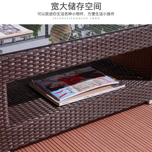 Wholesale Outdoor Furniture Wicker Sofa Nordic Wicker Sofa Balcony Wicker Sofa Chair Outdoor Three-Piece Set Combination 