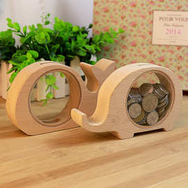 创意文具动物可爱DIY木质存钱罐 家居摆件 创意礼品 4款选