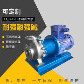 CQB100-80-125P不锈钢磁力泵 碱液输送泵 卧式耐酸碱化工泵