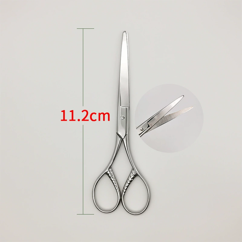Stainless steel beauty scissors for eyelid stickers and brow trim, precision blades 8.5–16 cm