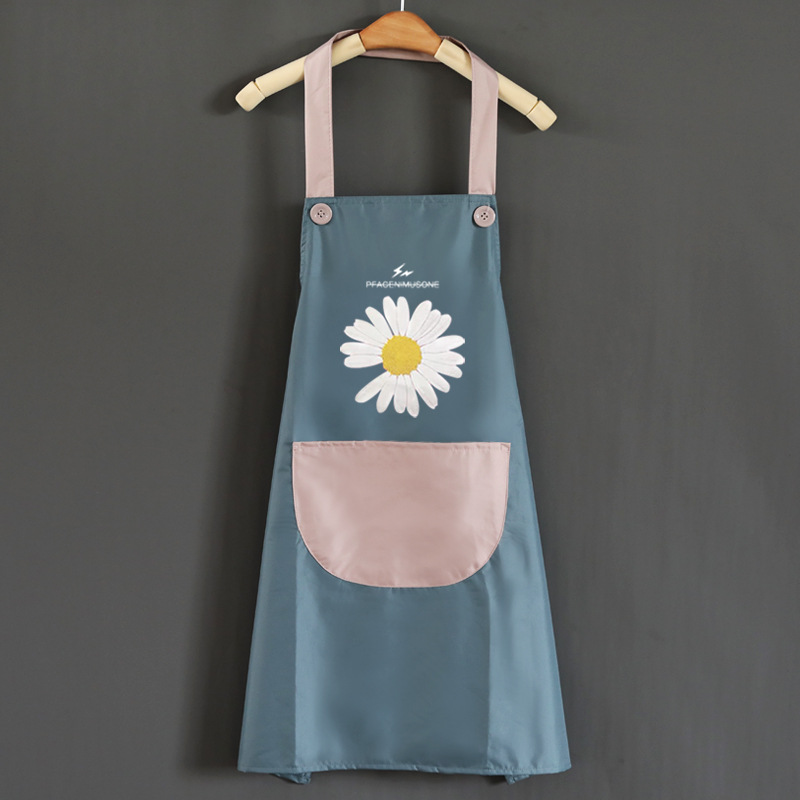 Fabricante delantal ventilador shengpai engrosada doble capa impermeable Comercio exterior coreano princesa delantal regalo personalizado publicidad delantal bolsillo de la cocina