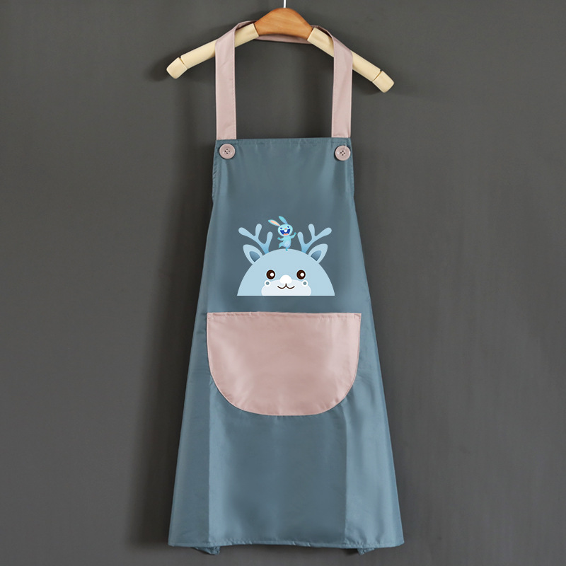 Fabricante delantal ventilador shengpai engrosada doble capa impermeable Comercio exterior coreano princesa delantal regalo personalizado publicidad delantal bolsillo de la cocina