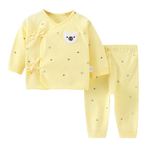 Spring newborn baby underwear set, cotton long-sleeved 0-6 months baby monk clothing, Class A children's boneless suit