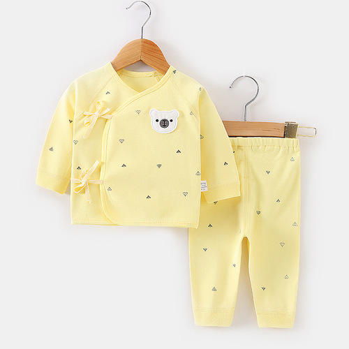Spring newborn baby underwear set, cotton long-sleeved 0-6 months baby monk clothing, Class A children's boneless suit