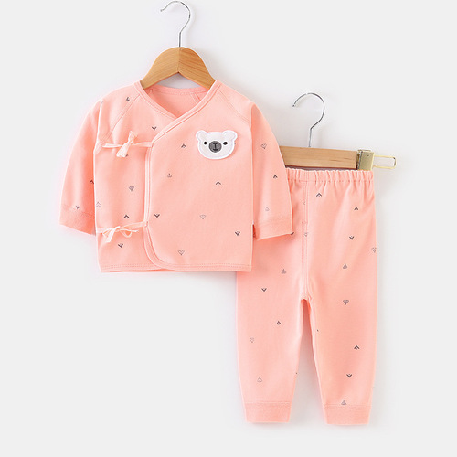 Spring newborn baby underwear set, cotton long-sleeved 0-6 months baby monk clothing, Class A children's boneless suit