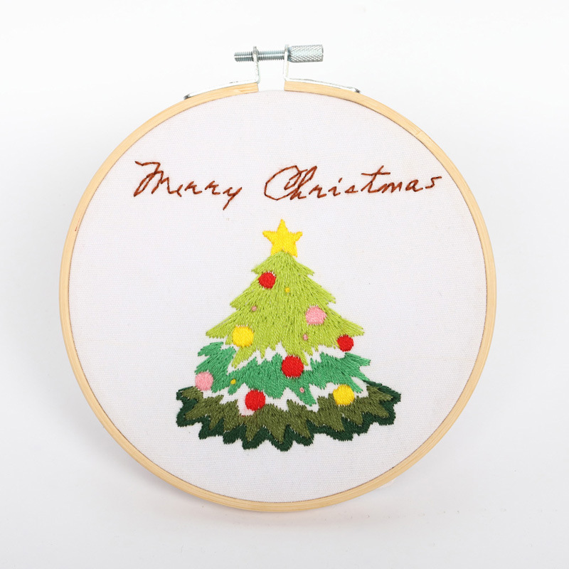 Original DIY paquete de material bordado hecho a mano árbol de navidad feliz Navidad Santa Claus regalo transfronterizo Inglés