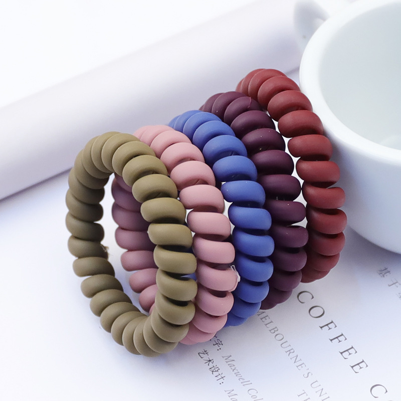 10 color fashion frosted matte telephone line Hair ring ladies large bracelet rubber band elastic seamless head rope manufacturers wholesale
