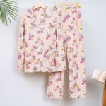 彩棉休闲舒适女士家居服睡衣长袖厂家批发春秋款简约棉质简约休闲