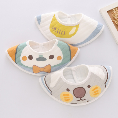 Autumn and winter new baby bibs waterproof baby saliva towel newborn 360° anti-dirty bib three-pack