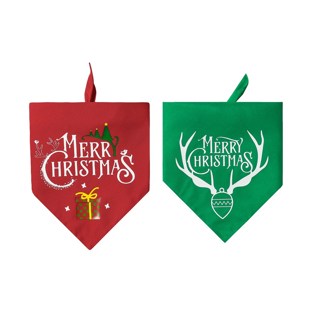 Transfronterizo nueva Navidad toalla triángulo para mascotas Toalla de saliva para mascotas bufanda de perro de doble capa bufanda para mascotas suministros para mascotas