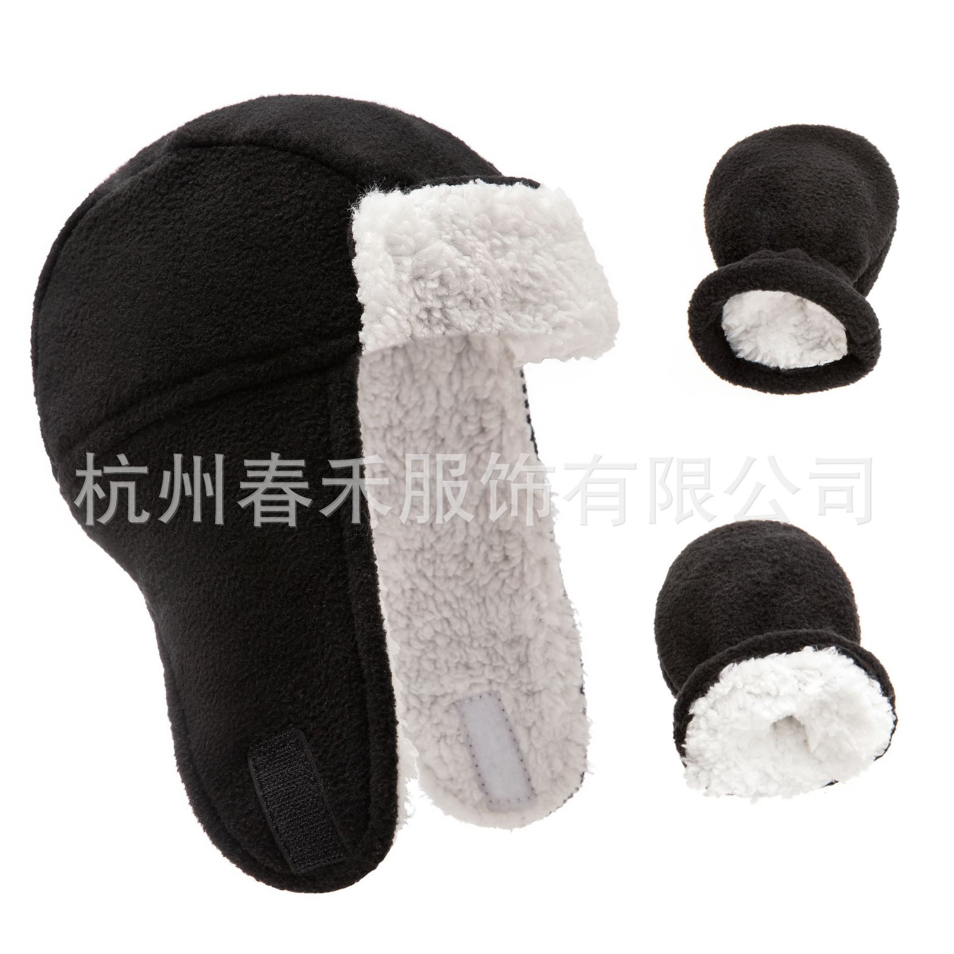 In stock 9 colors 3 yards cross-border e-commerce supply factory children's polar fleece comfortable cotton velvet Lei Feng hat gloves finger Kit