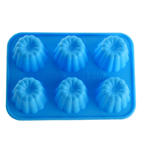 6-piece flower-shaped muffin cup silicone candle mold jelly pudding ice cream ice cream rice cake baking mold