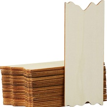 17.7*7.6CM天然木片长方形带锯齿边缘吊牌 矩形木质牌匾 24片一包