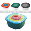 Colorful square round kitchen, plastic storage box