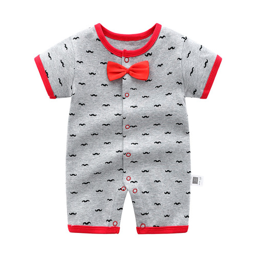 Baby Bodysuit for Newborns and Infants, 100% Cotton Short-Sleeve Shirt, Thin Clothing for 0-1 Year Old Boys, Summer Outfit