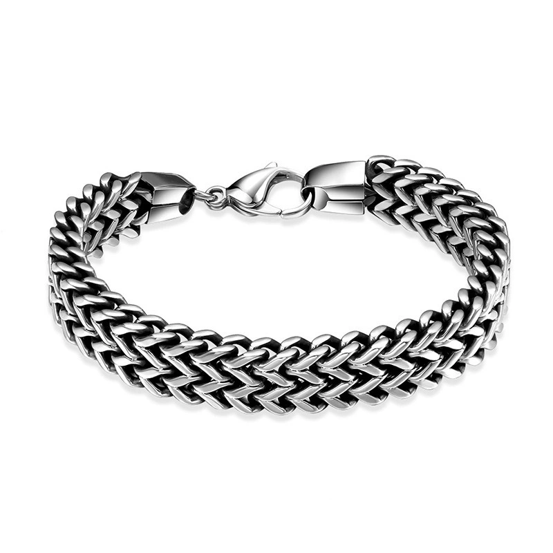 Дингюнь аксессуары Retro браслет из нержавеющей стали Cuban Link – толстая цепь, длина 21 см, 0.1 кг