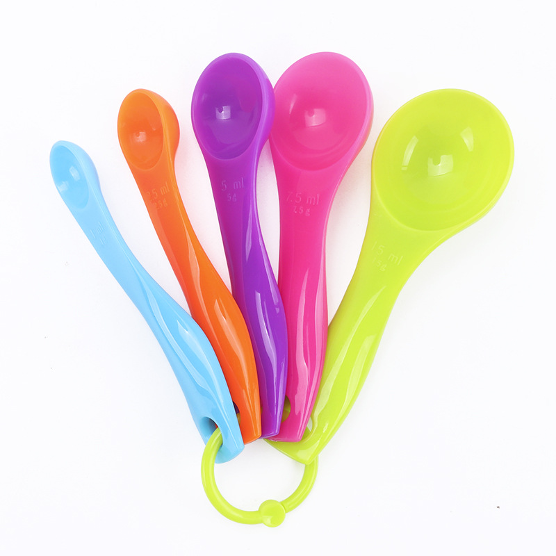 Baking tools with scale color 5-piece measuring spoon high quality food thickened measuring spoon suit kitchen utensils