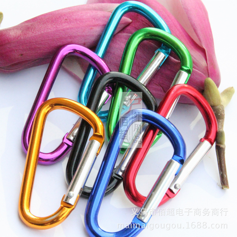 7 D type multi-functional safety outdoor mountaineering buckle aluminum alloy color spring type small pendant stock supply 7 D type multi-functional safety outdoor mountaineering buckle aluminum alloy color spring type small pendant stock supply