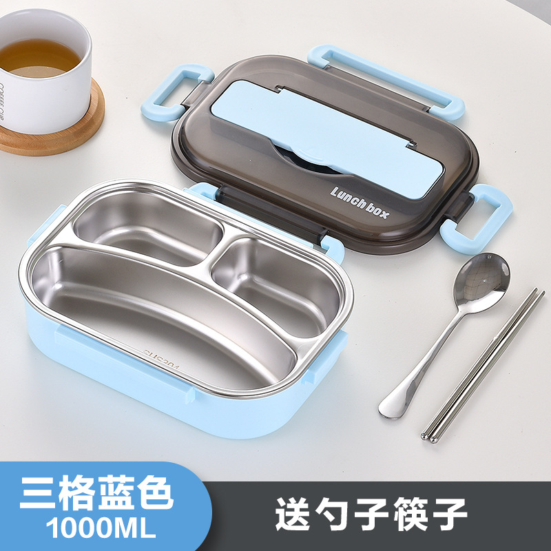 Caja de almuerzo rápida de acero inoxidable 304, doble capa, sellada, portátil