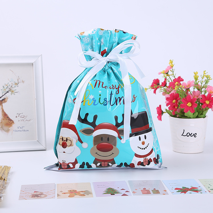 Bolsas de regalo de película láser de Amazon en stock bolsas de regalo de Navidad bolsas de dulces de embalaje de regalos creativas