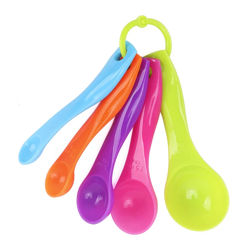 Plastic measuring spoon scaled, set, key bag, (Physicals), 5 pieces, increased thickness