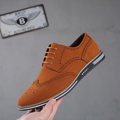 New men's brogue trendy men's shoes casual shoes large size frosted low-top shoes suede British men's shoes