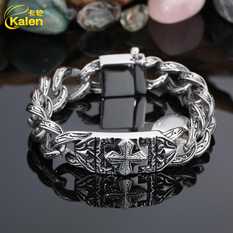 Foreign Trade Jewelry Wholesale Fashion Trendyy Retro Hand Jewelry Cross Pattern Titanium Steel Bracelet Small Commodities Can Be Shipped on Behalf of Others Foreign Trade Jewelry Wholesale Fashion Trendyy Retro Hand Jewelry Cross Pattern Titanium Steel Bracelet Small Commodities Can Be Shipped on Behalf of Others
