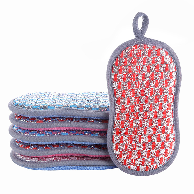 Magia de doble cara limpie lavavajillas esponja estropajo cocina cepillo de limpieza tazón artefacto cepillo olla bloque descontaminación plato paño al por mayor