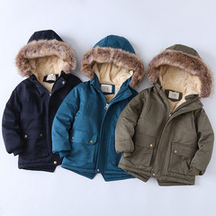 Cross-border exclusive, lined and thickened 2024 cotton coat, winter new fashion, hooded boys' cotton coat, children's cotton jacket