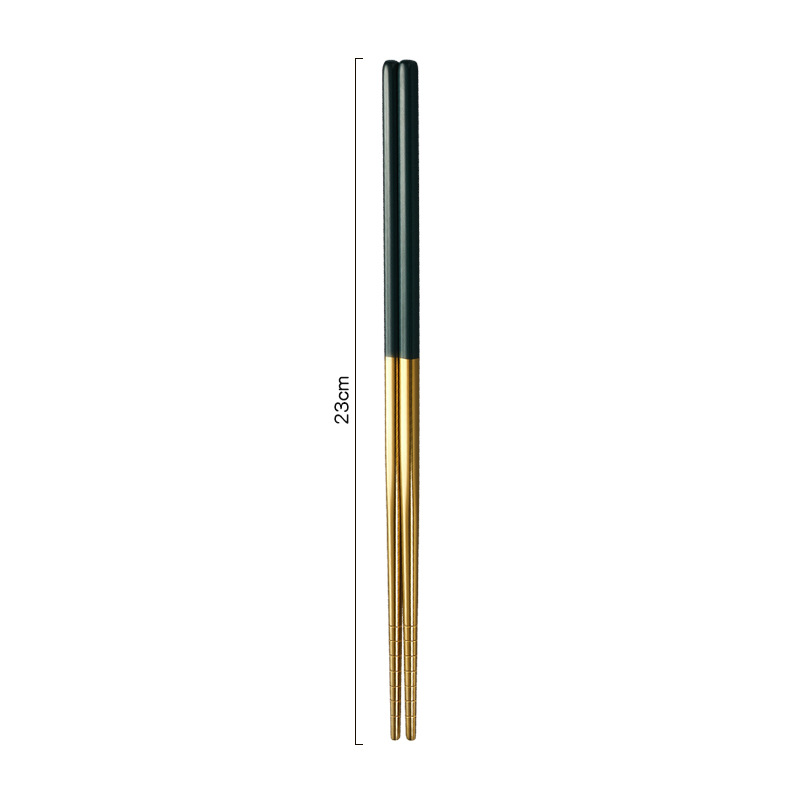 304 de acero inoxidable palillos hogar cuadrado hueco espiral antideslizante vajilla de metal hotel restaurante palillos de Oro Negro regalo