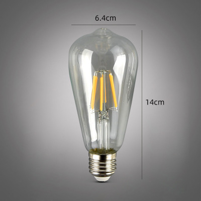 Edison bombilla E27 lámpara de filamento transparente creativa st64 retro imitación tungsteno transfronterizo Amazon bombilla led