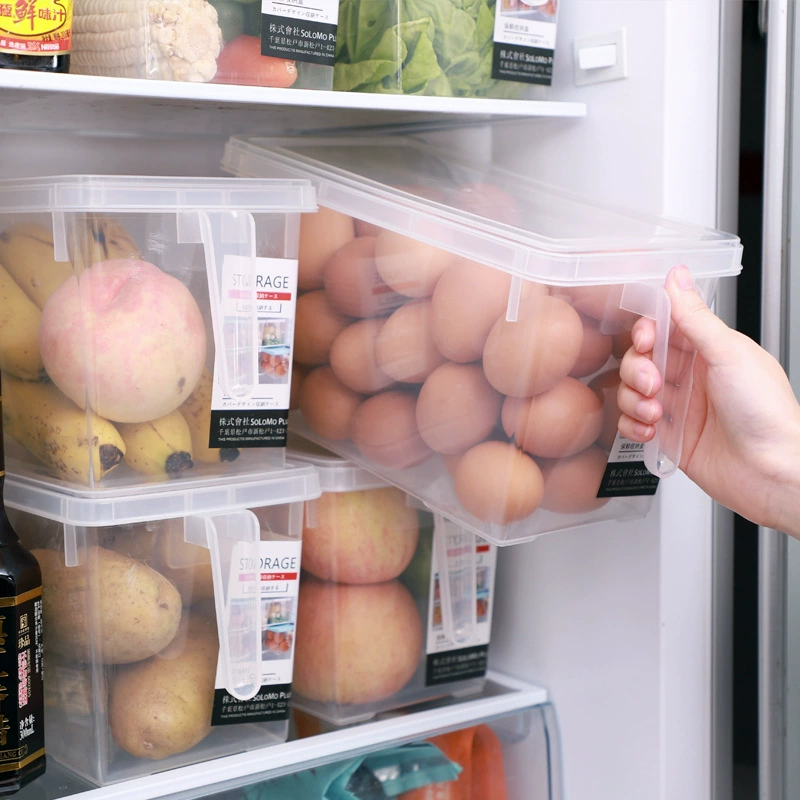Rectangular storage box, plastic storage system