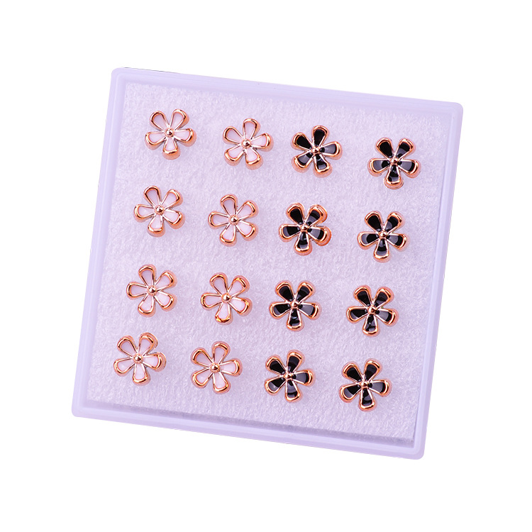 Juego de Aretes de Resina y Plástico Esmaltado