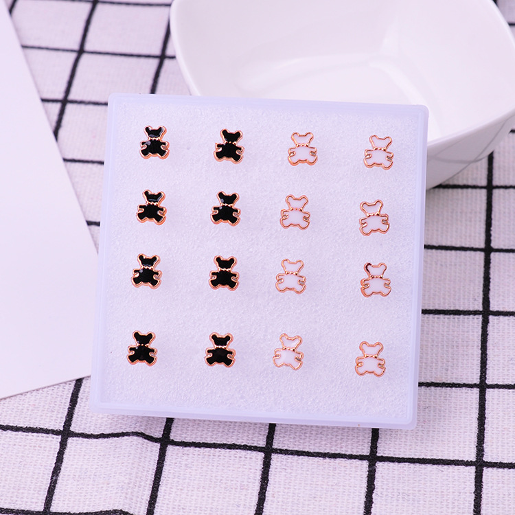 Juego de Aretes de Resina y Plástico Esmaltado