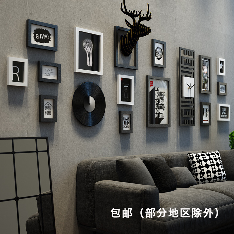Polymer_3474_large wall simple photo wall retro combination photo frame deer head decorative painting can be exchanged for photos Polymer_3474_large wall simple photo wall retro combination photo frame deer head decorative painting can be exchanged for photos