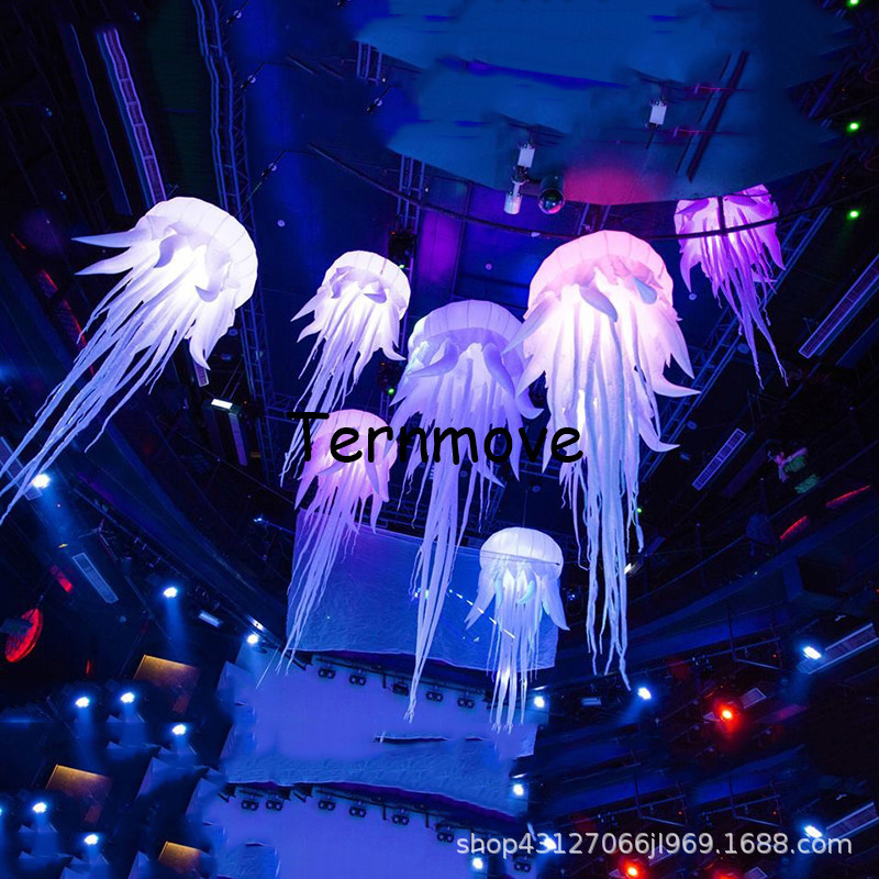 充气水母气模海洋生物系列水族馆酒吧灯光立柱装饰舞台活动气氛