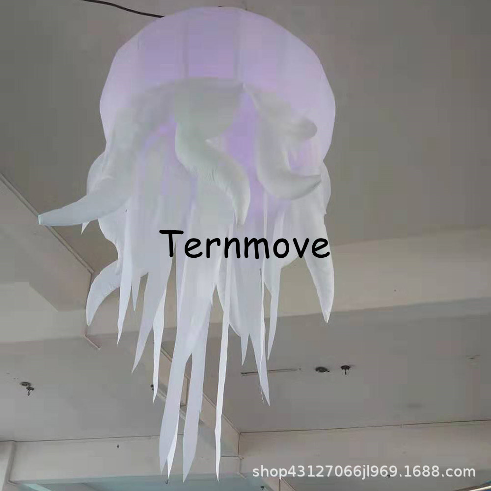 充气水母模型充气发光水母商场中庭吊顶没错装饰酒吧灯光水母气模