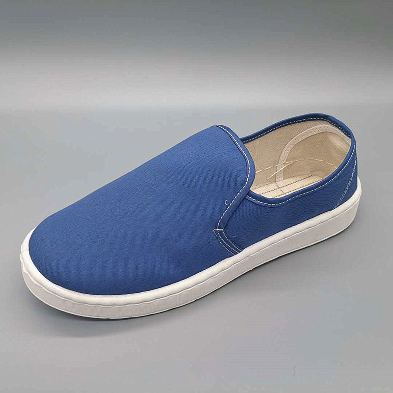 HOT!厂家专业产SPU底中蓝色帆布中巾款防静电鞋